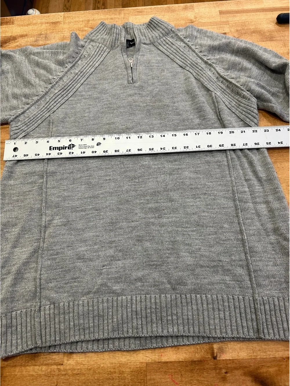 A. Adams & Spire XL Gray Wool Blend Half-Zip Sweater mens top